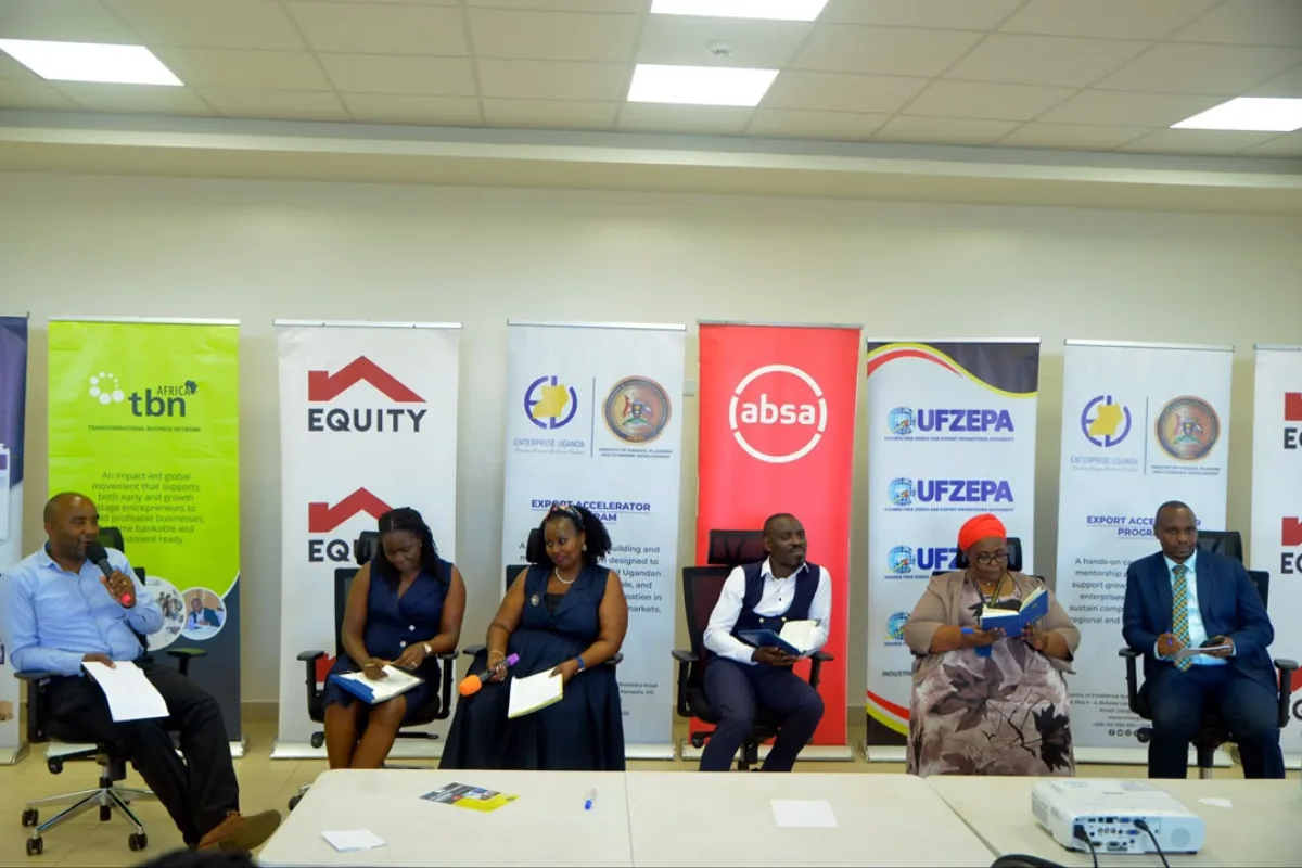 Sule Manufacturers representative on a panel discussion at the Enterprise Uganda Export Accelerator Program launch in Kampala
